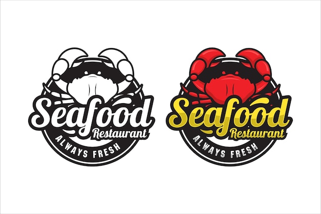 Logo premium del granchio del ristorante di pesce