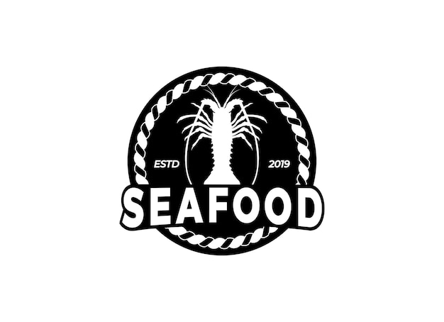 Seafood restaurant and label logo design template