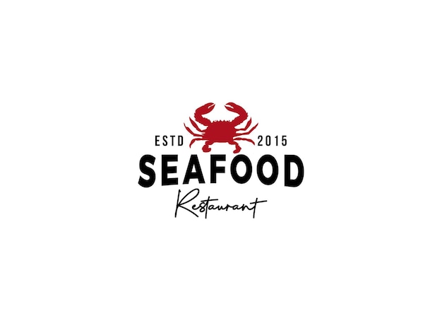 seafood restaurant and label logo design template