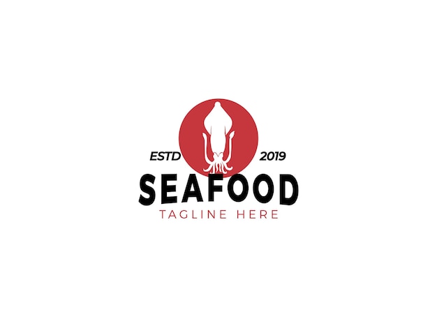 Seafood restaurant and label logo design template