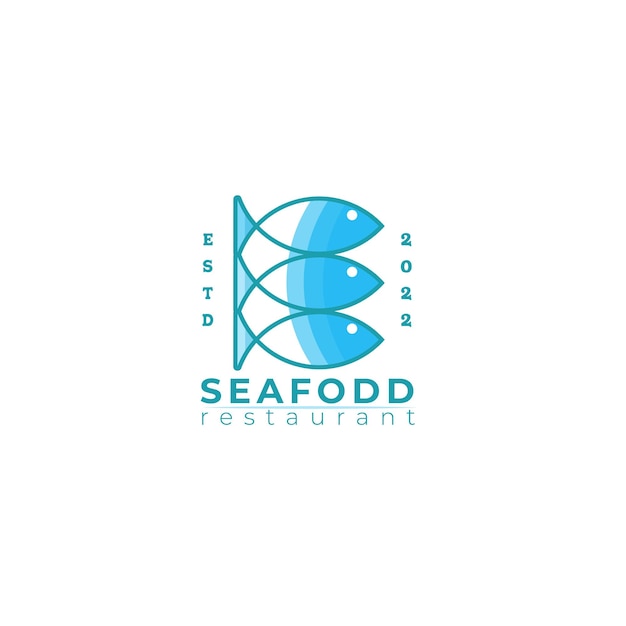 Vector seafood restaurant logo design. fish, food and beverage logo concept. vector logo template