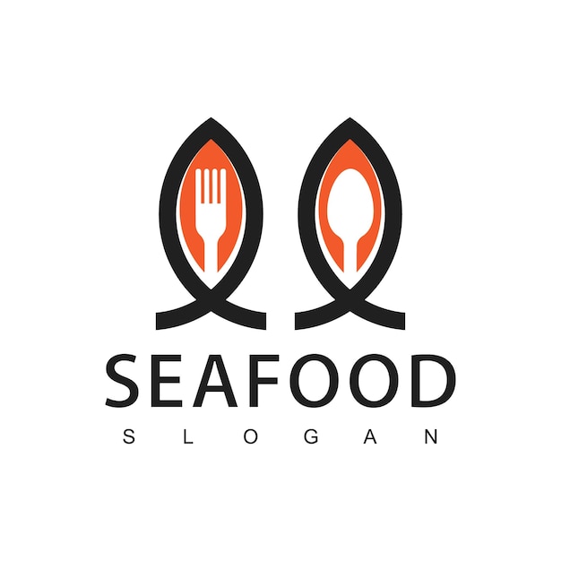 Modello di progettazione del logo del ristorante di pesce