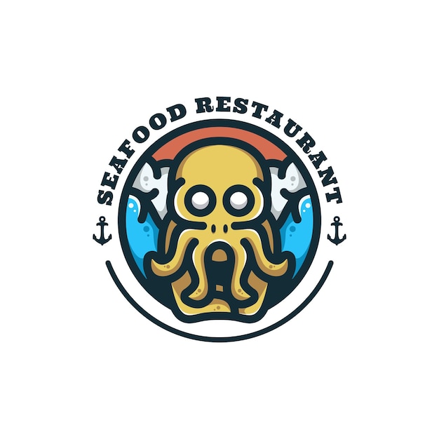 Vettore logo del ristorante di pesce
