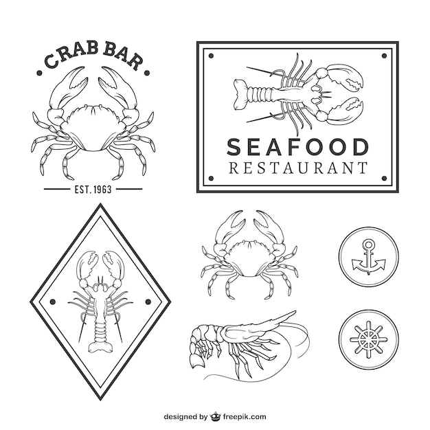 Vector seafood restaurant logos