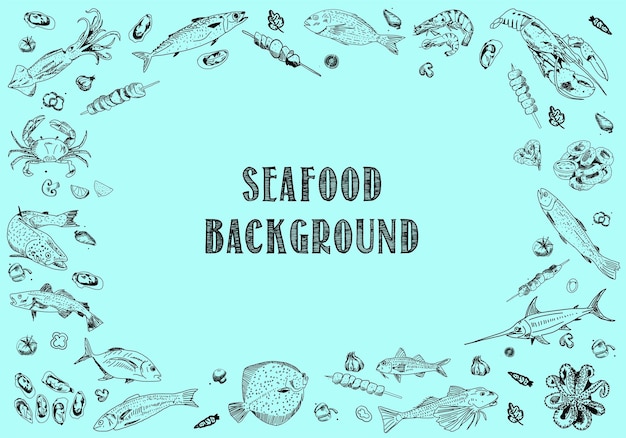 Vector seafood restaurant menu template vector