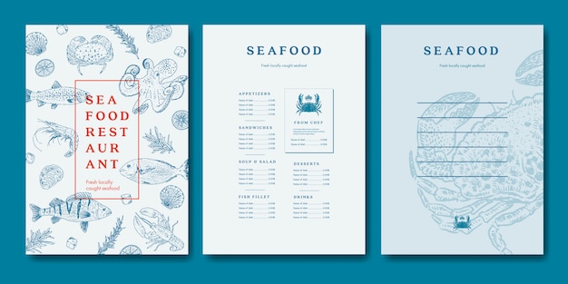 seafood restaurant menu template