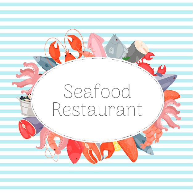 Vector seafood restaurant template