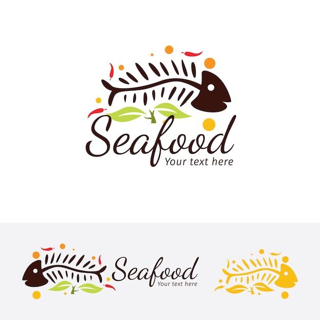 Seafood restaurant vector logo template