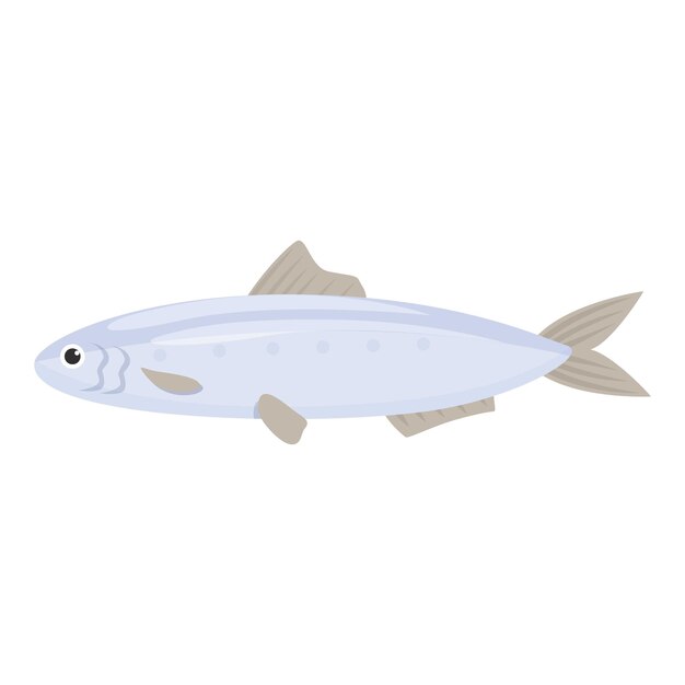 Vector seafood sardine icon cartoon vector ocean food sea animal