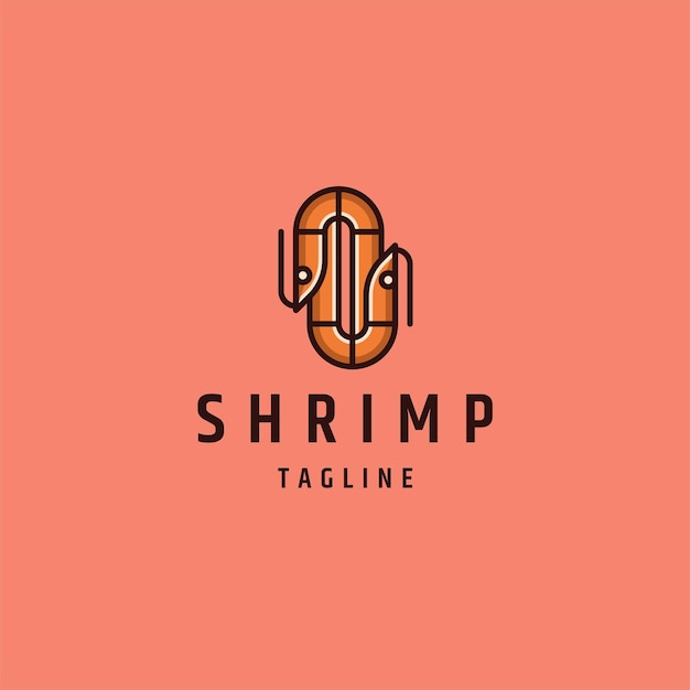 Seafood shrimp logo icon design template flat vector