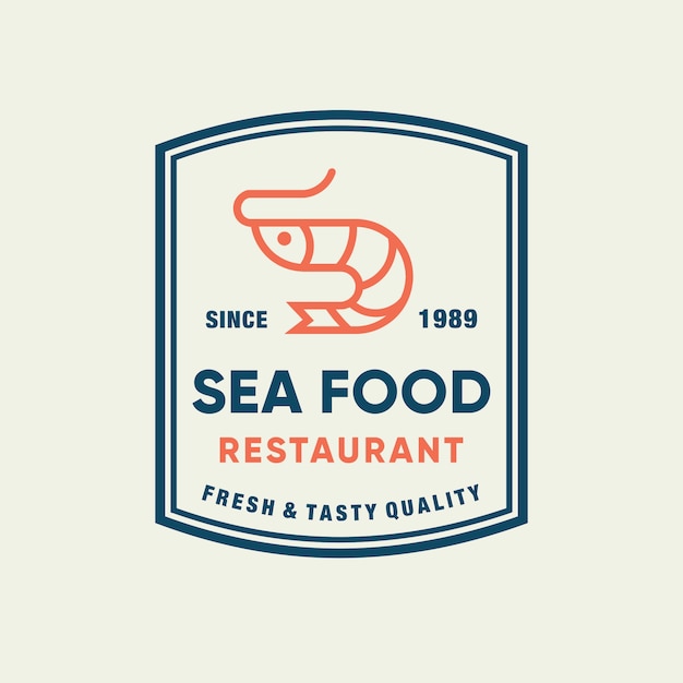 Креветки из морепродуктов для дизайна логотипа ресторана