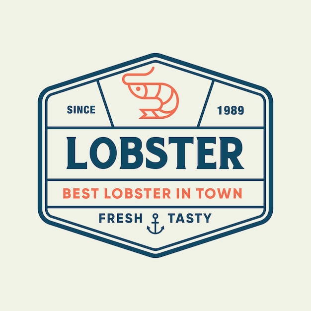 Seafood shrimp for restaurant line logo design