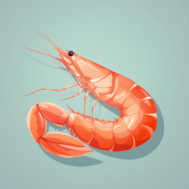 Seafood shrimp vector illustration sea food restaurant prawn isolated shellfish menu ocea