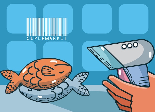 Seafood supermarket products 