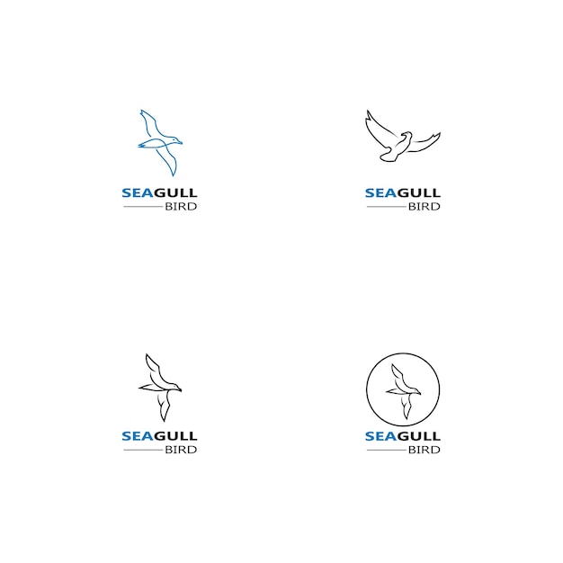 Seagull Bird logo icon vector designs