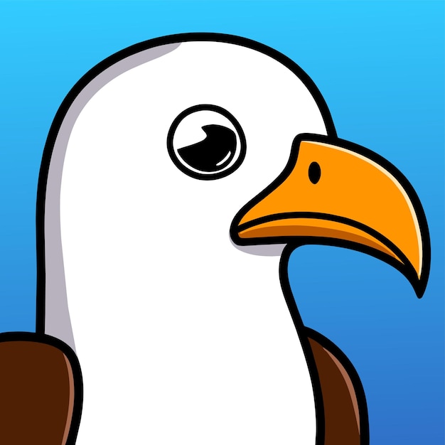 Vector seagull seabird hand drawn flat stylish mascot cartoon character drawing sticker icon concept