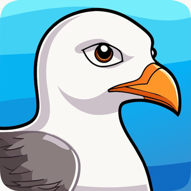 Vector seagull seabird hand drawn flat stylish mascot cartoon character drawing sticker icon concept