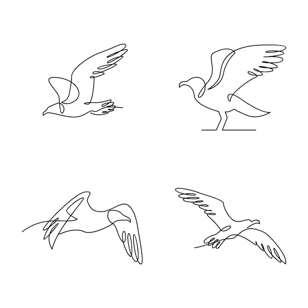 seagull single line icon design illustration