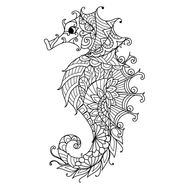 Seahorse Coloring Book: Seahorse Coloring Book for Adults with