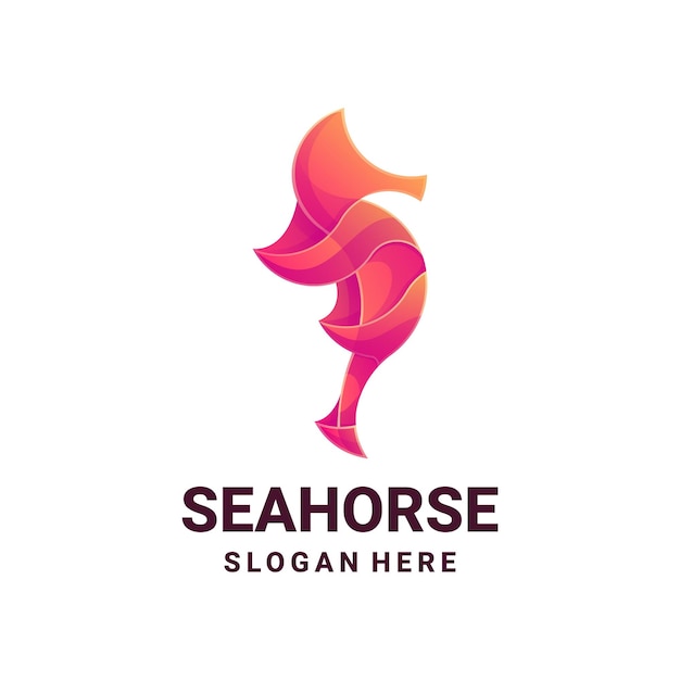 Vector seahorse coloring logo