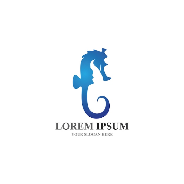 Seahorse logo and symbol icon vectors