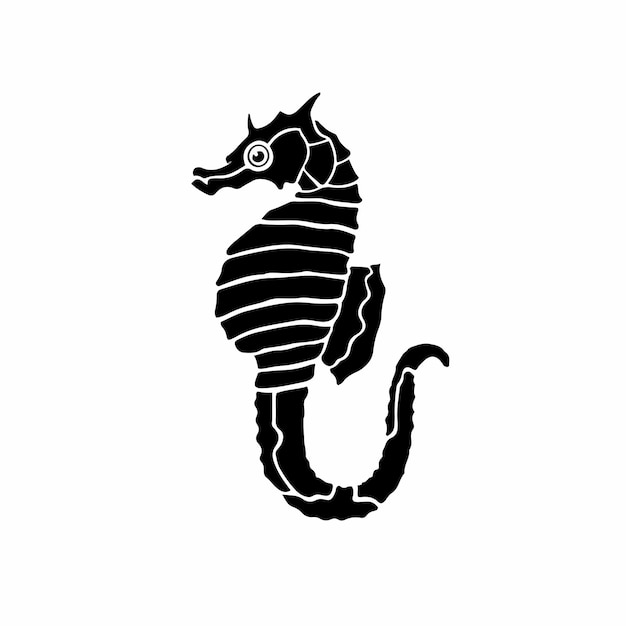 Seahorse Logo Tattoo Design Stencil Vectorillustratie