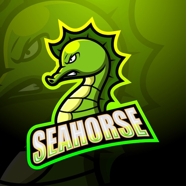 Seahorse mascot esport illustration