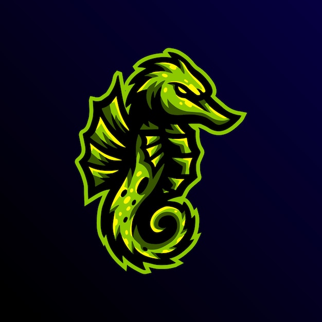 Seahorse mascot logo gaming esport