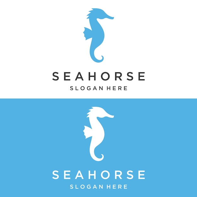 Seahorse of Hippocampus dier creatief sjabloon logo ontwerpZee diersoort