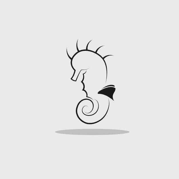 Seahorse simple logo line art