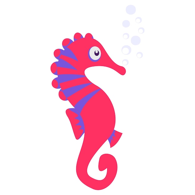 Seahorse with Bubbles Concept vector color design Deep sea creature symbol Aquatic Elements Sign