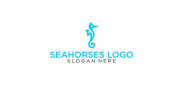 Vettore design del logo di cavallucci marini