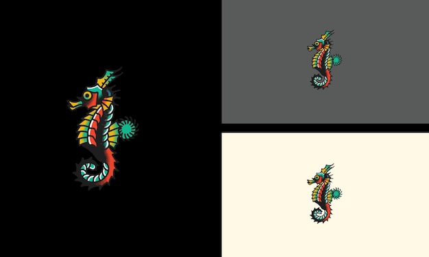 Seahorses vector illustration mascot design