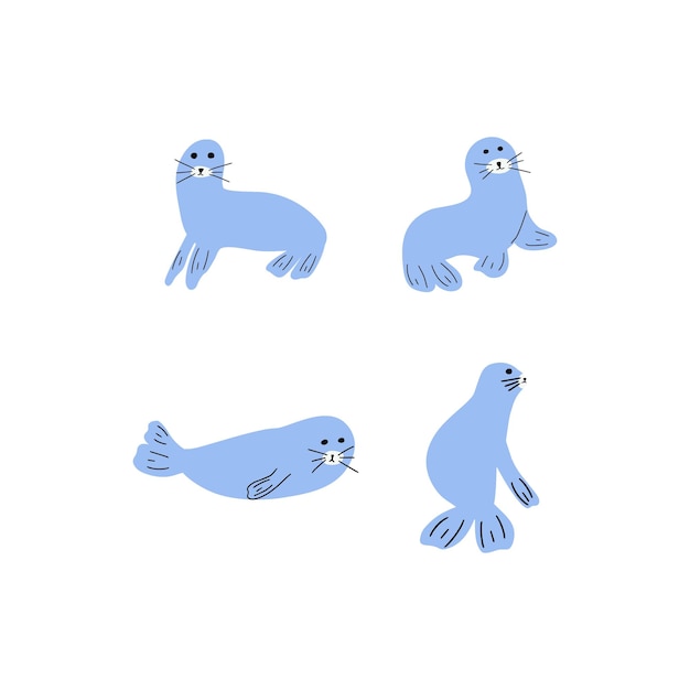 Seal Character zeedier op diepe achtergrond Wild leven illustratie Ondergoed wereld