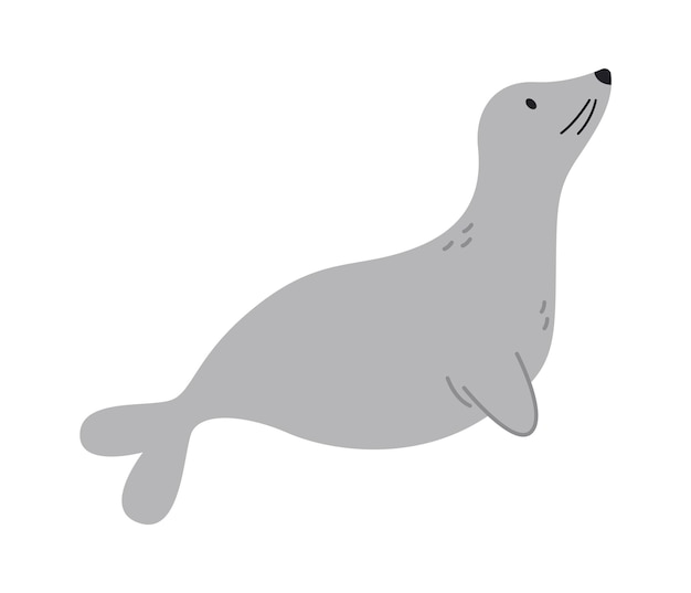Плоская икона тюленя Смешные цирковые животные Развлечения