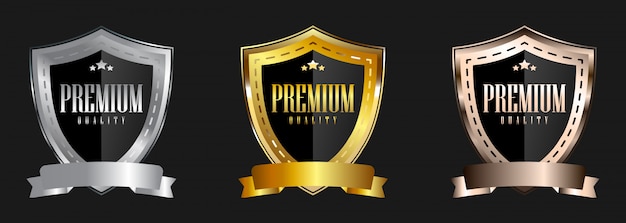 Seal gold badges and labels premium quality
