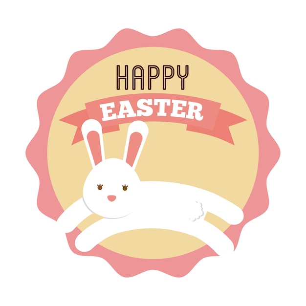 seal stamp of happy easter concept 