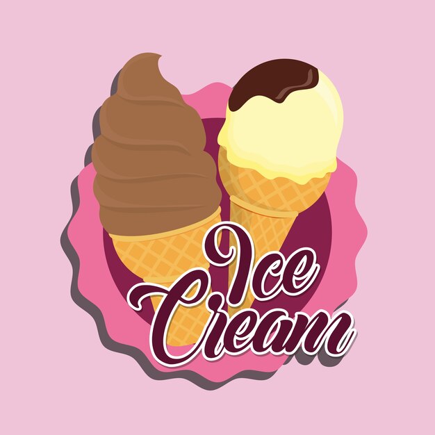 Seal stamp with ice cream cone and chocolate soft serve