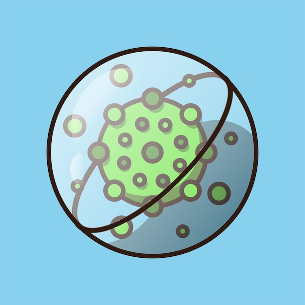 sealed virus concept icon vector illustration isolated object