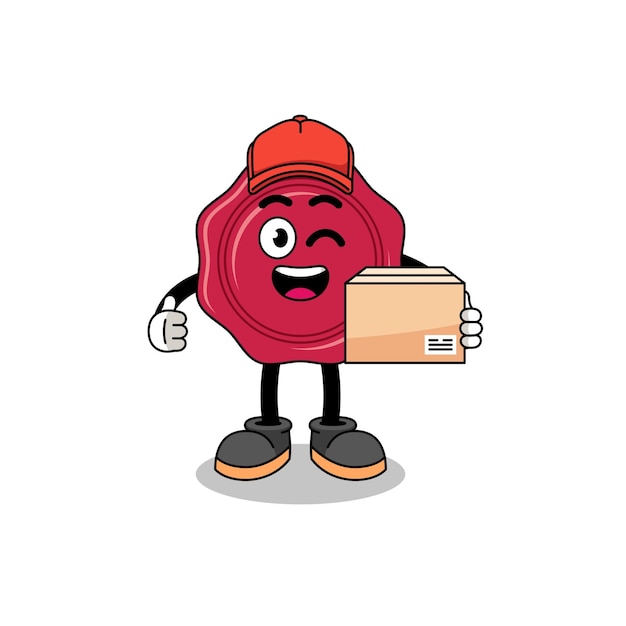 Vector sealing wax mascot cartoon as an courier