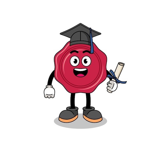 Sealing wax mascot with graduation pose