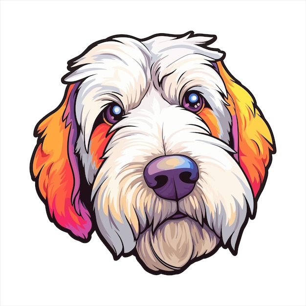 Vector sealyham terrier dog breed colorful cartoon kawaii character animal pet isolated sticker