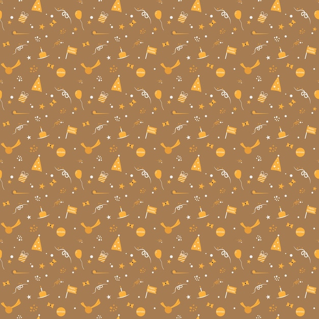 Seamess pattern of holiday or birthday celebration icons