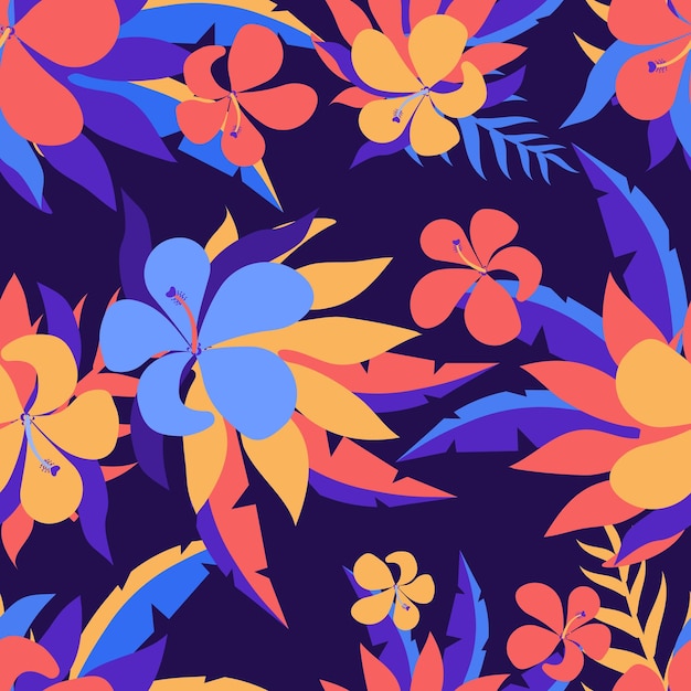 Seamles pattern of modern tropical shapes.