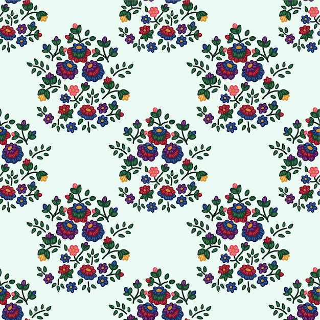 Vector seamles pattern with ethnic floral ornament based on ukrainian embroidery tradition