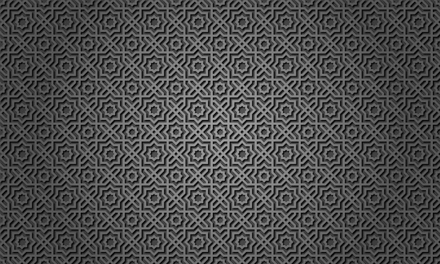 Seamless 3d Ramadan Islamic pattern in Arabian style Vector illustration