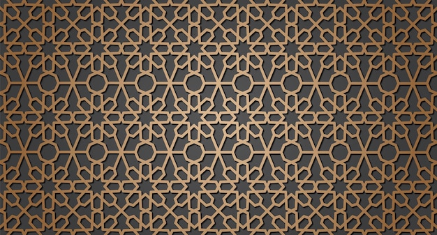 Seamless 3d ramadan islamic pattern in arabian style vector illustration