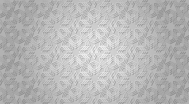 Seamless 3d Ramadan Islamic pattern in Arabian style Vector illustration