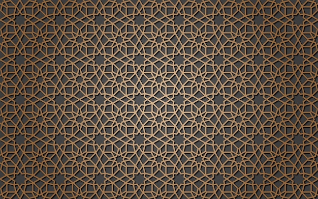 Seamless 3d Ramadan Islamic pattern in Arabian style Vector illustration