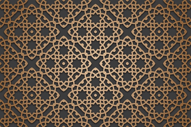 Vector seamless 3d ramadan islamic pattern in arabian style vector illustration